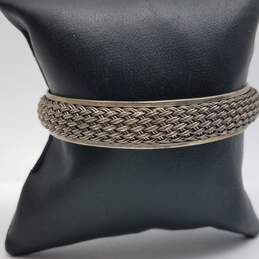 Sterling Silver Basket Weave Cuff Bracelet 25.7g alternative image