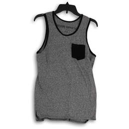 Mens Gray Heather Scoop Neck Wide Strap Beach Tank Top Size Small