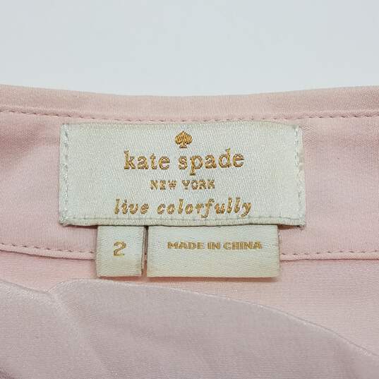 Kate Spade New York Textured Pink Button Blouse Size 2 image number 3