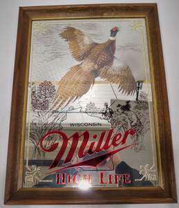 Vintage Miller High Life Sportsmen's Series Pheasant First Edition Mirror Bar Sign