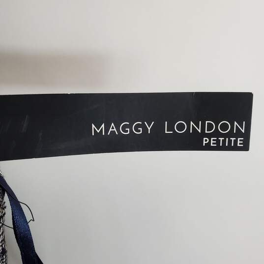 Maggy London Women Blue Flounce Dress Sz 4P NWT image number 5