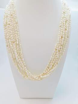 Romantic 14k Yellow Gold Clasp & Beads 10 Strand Fresh Water Pearl Necklace 138.9g