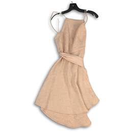 C/MEO Collective Womens Pink Sleeveless Asymmetrical Hem Fit & Flare Dress Sz S