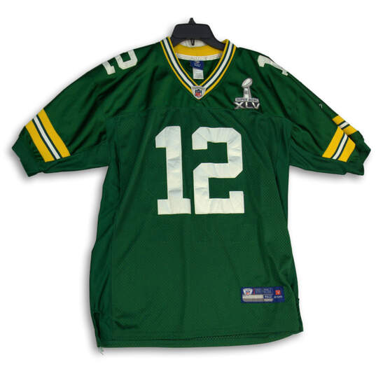 Mens Green V-Neck Green Bay Packers Aaron Rodgers #12 NFL Jersey Size 52 image number 1