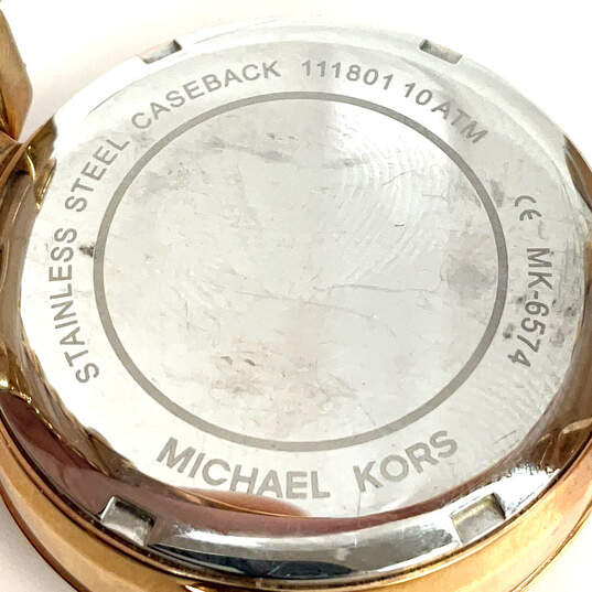 Designer Michael Kors Gold-Tone Chronograph Round Dial Analog Wristwatch image number 5