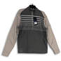 NWT Mens Gray Mock Neck Quarter Zip Long Sleeve Activewear T-Shirt Size M image number 1
