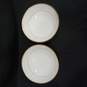 Pair of White with Gold Tone Trim Bone China Narumi Wheaton Salad Bowls image number 2