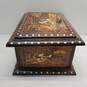 Marquetry inlay  Wood Box Indian Motif  Vintage Decorative Box image number 4