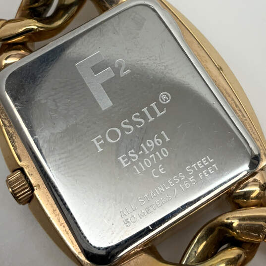 Designer Fossil ES-1961 Gold-Tone Strap Stones Analog Quartz Wristwatch image number 4