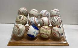 Lot of Assorted Souvenir Baseball in Clear Acrylic Display Case