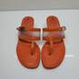 Prada Women's Orange Leather Thong Sandals Size 35.5 image number 1