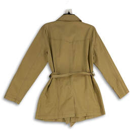 NWT Womens Tan Spread Collar Long Sleeve Double Breasted Trench Coat Size M alternative image