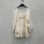 NWT Free People Womens Ivory White Long Sleeve Boho Mini Dress Size M image number 1