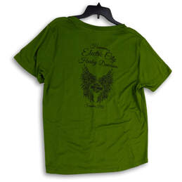 Womens Green Graphic Print Short Sleeve V-Neck Pullover T-Shirt Size 3XL alternative image