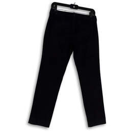 Womens Black Flat Front Slash Pockets Straight Leg Chino Pants Size 25 alternative image