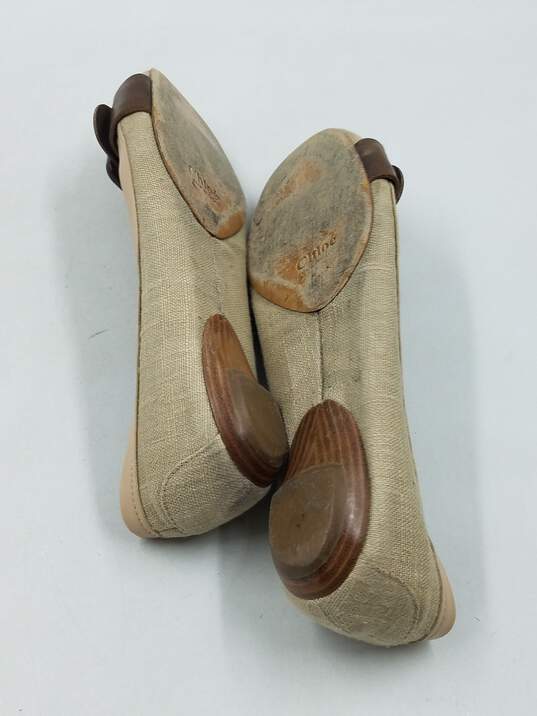 Authentic Chloé Taupe Buckle Flats W 11 image number 5