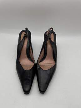 Liz Claiborne Womens Black Leather Stiletto Heel Slingback Sandals Size 8M