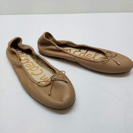 Sam Edelman Women's Tan Leather Slip On Bow Ballet Flats Size 10M