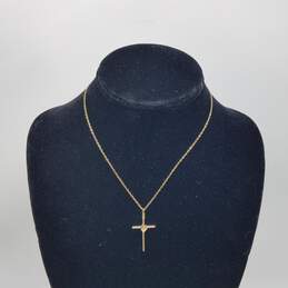 Speidel 14k Gold Cross Pendant Necklace 1.1g