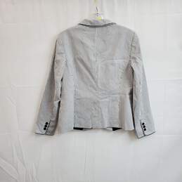 Talbots White & Navy Blue Striped Blazer Jacket WM Size 8 NWT alternative image
