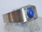 Artisan 925 Garnet Beaded Necklace & Lapis Lazuli Cabochon Tapered Wide Cuff Bracelet 58.8g image number 7