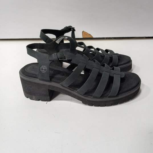 Timberland Women's Black Leather Strappy Open Toe Sandals Size 10 image number 3