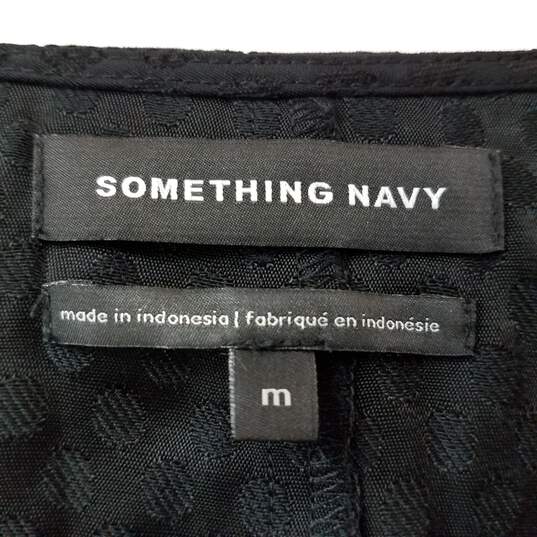 Something Navy Black Wrap LS Blouse Women's M image number 3