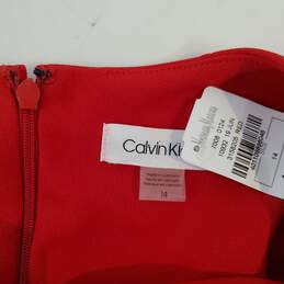 Calvin Klein Red Sleeveless Zip Back Dress NWT Size 14 alternative image