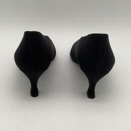Womens Black Pointed Toe Fashionable Slip-On Kitten Pump Heels Size 8.5 AA alternative image