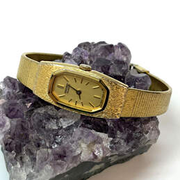 Designer Seiko 2E20-6469 Gold-Tone Rectangle Dial Analog Wristwatch