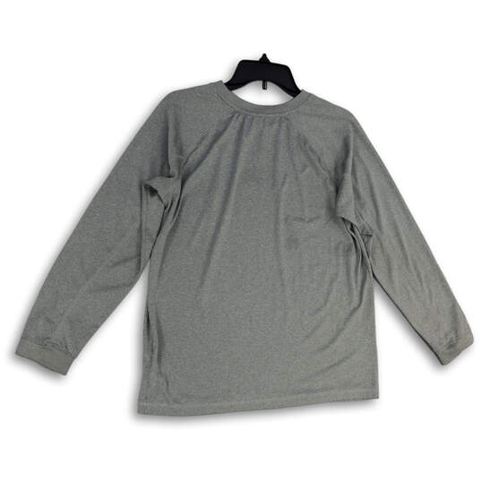 Womens Gray Crew Neck Long Sleeve Stretch Pullover T-Shirt Size XL image number 2