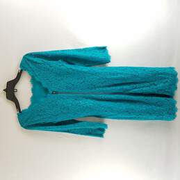 Diane Von Furstenberg Womens Turquoise Blue Lace Dress 8 alternative image
