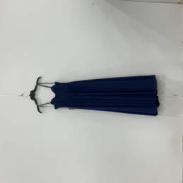 NWT Womens Blue Sleeveless Regular Fit Back-Zip Maxi Dress Size Small