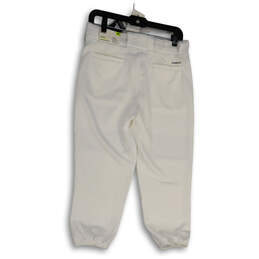 NWT Womens White Classic Fit Flat Front Cropped Baseball Pants Size Medium alternative image