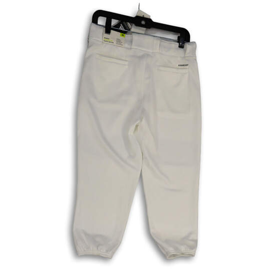 NWT Womens White Classic Fit Flat Front Cropped Baseball Pants Size Medium image number 2