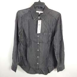 Foxcroft NYC Women Charcoal Button Up Shirt Sz 6 NWT