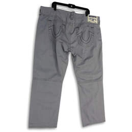 Mens Gray Denim Pockets Double Knee Slim Moto Straight Leg Jeans Size 44 alternative image