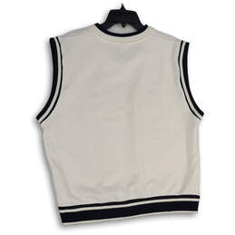 Mens  White Tight-Knit Sleeveless V-Neck Sweater Vest Size X-Large alternative image