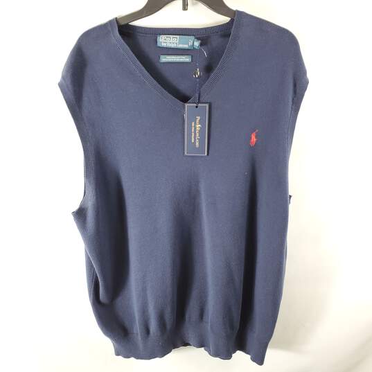 Buy the Polo Ralph Lauren Men Blue Knit Vest XXL NWT | GoodwillFinds