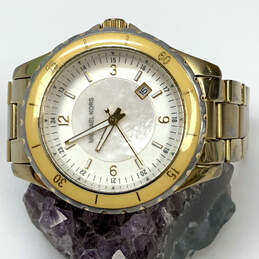 Designer Michael Kors MK-5174 Gold-Tone Mother Of Pearl Analog Wristwatch