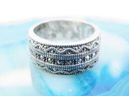 Romantic Judith Jack 925 Sterling Silver Marcasite CZ Barrel Charm Necklace Bracelet & Ring 32.3g alternative image