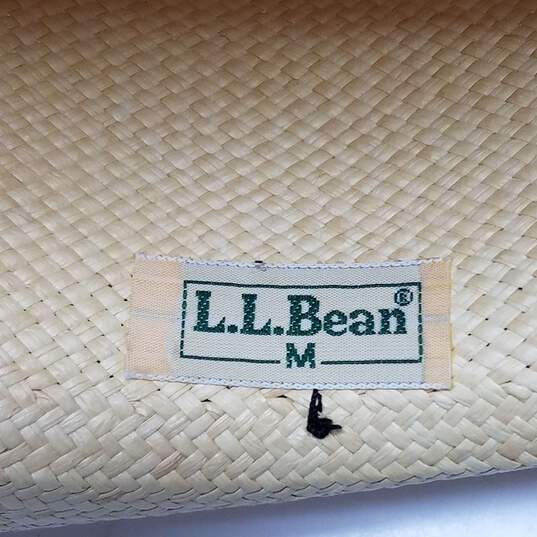 L.L Bean Black Band Beige Straw Hat Size M image number 6