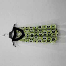 NWT Womens Green Black Geometric Sleeveless Round Neck Mini Dress Size S