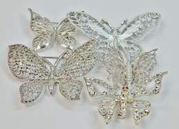 VNTG Crown Trifari Money Sarah Coventry Silver Tone Butterfly Brooches 70.8g