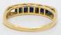 14K Gold Faceted Dark Blue Spinel Channel Set Band Ring For Repair 2.6g image number 7