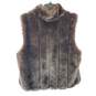 Dress Barn Women Brown Faux Fur Reversible Vest L image number 4