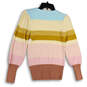 Womens Multicolor Long Sleeve Crew Neck Regular Fit Pullover Sweater Sz XS image number 2
