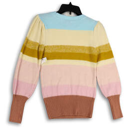 Womens Multicolor Long Sleeve Crew Neck Regular Fit Pullover Sweater Sz XS alternative image