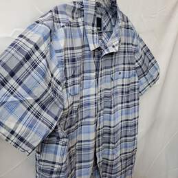 Prana Men's Blue Plaid Short Sleeve Button Up Nylon Shirt Size L alternative image