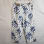 Soft Surroundings white and blue floral cotton voile wide leg pajama pants M nwt image number 2